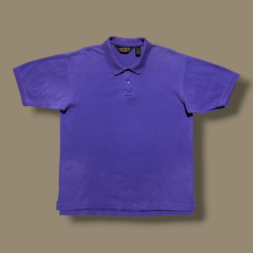Vintage 90s Eddie Bauer Polo Shirt Faded Purple Large Minimalist Preppy Golf